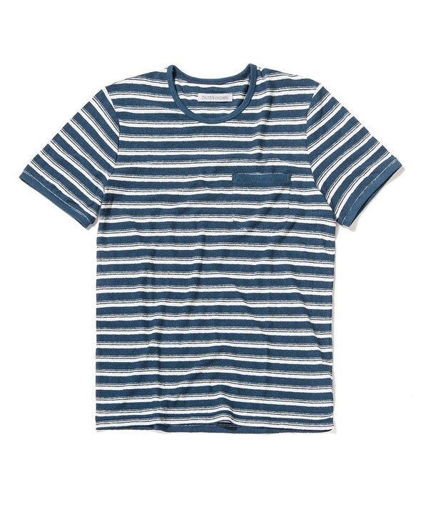shonan stripe pocket tee blue