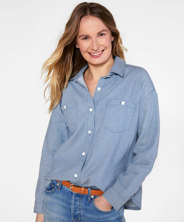 The New Denim Project Boxy Chambray Shirt