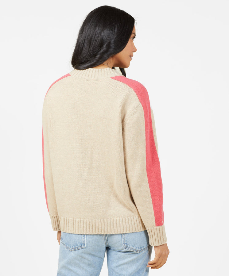 Archer Cashmere Crew with Stripe