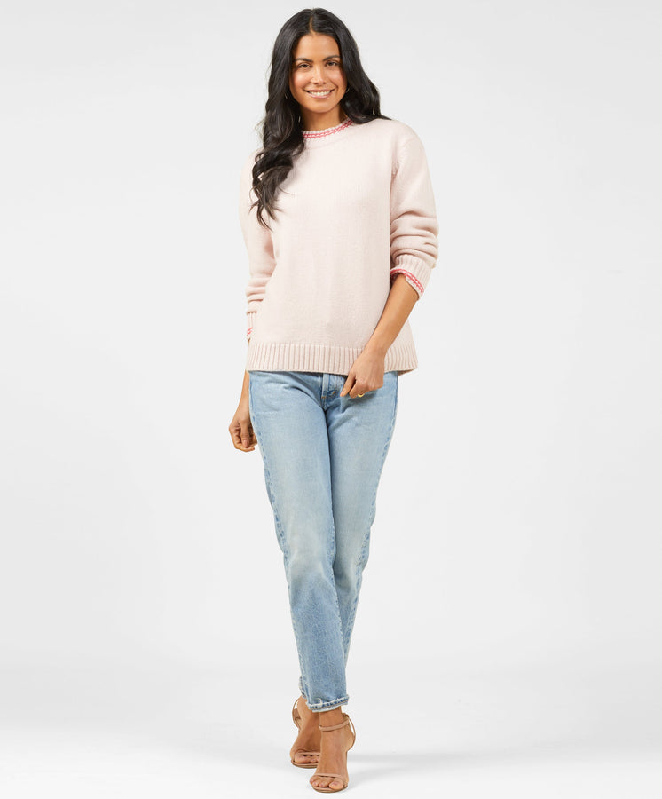 Archer Cashmere Crew with Tipping