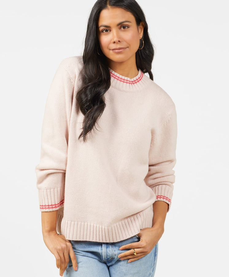 Archer Cashmere Crew with Tipping