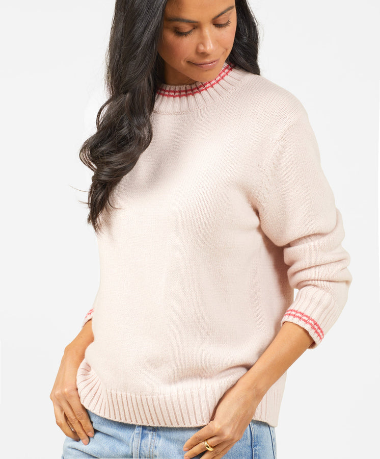 Archer Cashmere Crew with Tipping