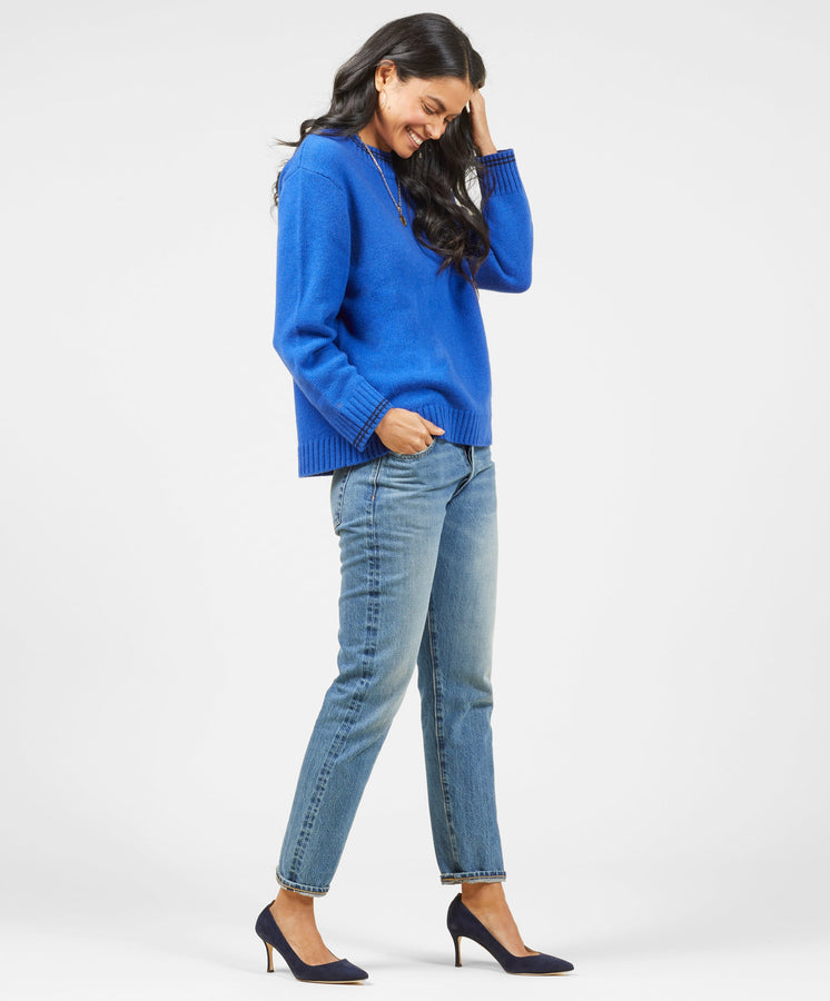 Archer Cashmere Crew with Tipping
