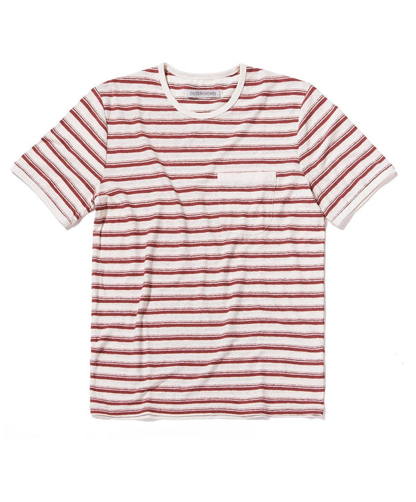 shonan stripe pocket tee red